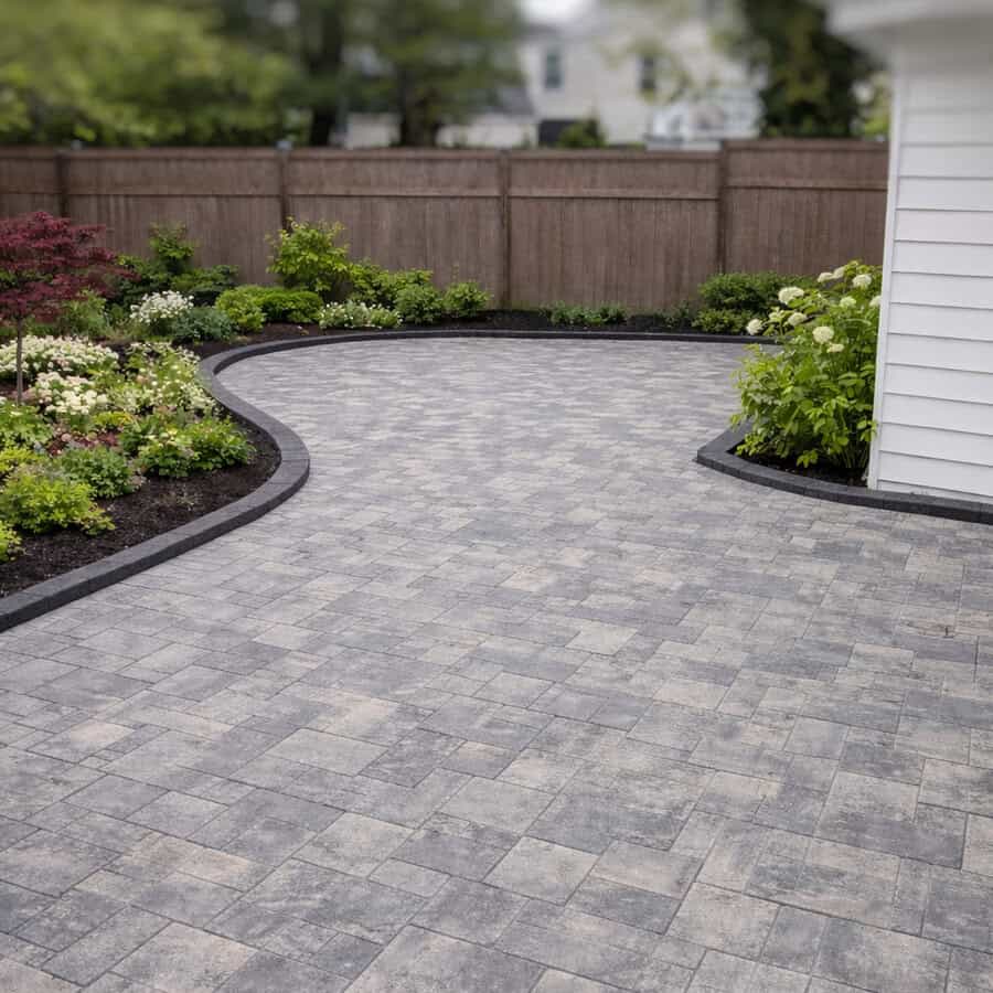 Paver walkway and patio installed by hardscape contractor Cornerstone Patio and Wall in Torrington Connecticut serving Northwest CT, Western Massachusetts, and Eastern New York.